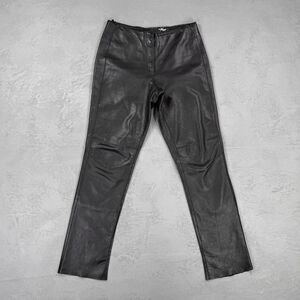 Vintage Wilsons Maxima Black Leather  Straight Leg Pants Fit Women's 4
